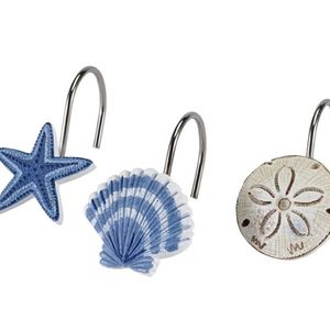 Beach shower curtain hooks